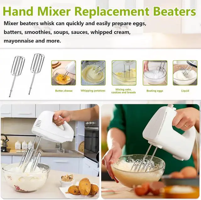 Alt view image 4 of 7 - Alocs Hand Mixer Beaters Blender Attachments, Hand Mixer Replacement Beaters for Hamilton Beach Hand Mixers 62682RZ 62692 62695V 64699 Electric Mixer Replace Parts - 2 Pack