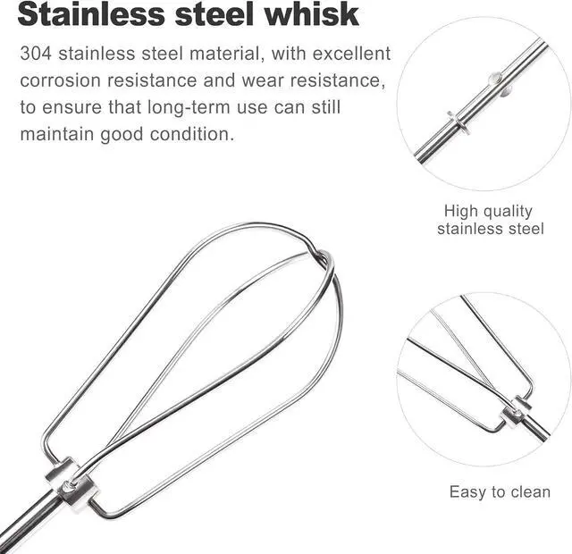 Alt view image 3 of 6 - CoguZed 2 Pcs Hand Mixer Attachments, Stainless Steel Beaters, Replacement for Kitchen Aid Hand Mixer - Perfect Accessories for Baking and Cooking