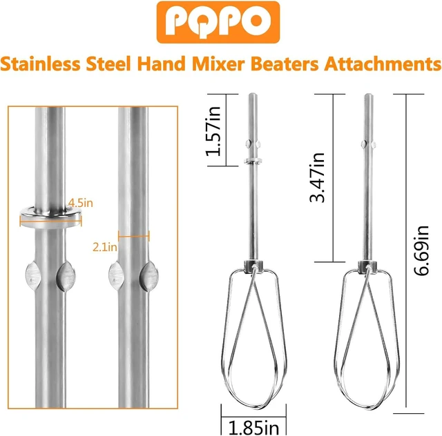 Alt view image 3 of 7 - 2 Pcs Hand Mixer Beaters Stainless Steel Attachments Compatible with kitchenAid Hand Mixer KHM512MY0, KHM512OB0, KHM512PK0, Hand Mixer Replacement Attachments