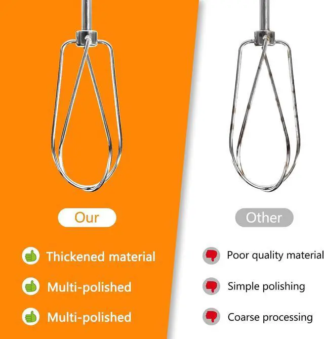 Alt view image 2 of 7 - 2 Pcs Hand Mixer Beaters Stainless Steel Attachments Compatible with kitchenAid Hand Mixer KHM512MY0, KHM512OB0, KHM512PK0, Hand Mixer Replacement Attachments