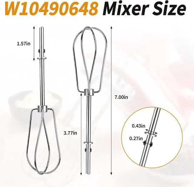 Alt view image 4 of 7 - W10490648 Beaters Attachments fits for KitchenAid Hand Mixer