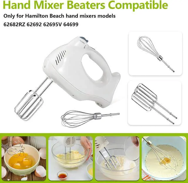 Alt view image 2 of 7 - Hand Mixer Beaters Blender Replacement with Hand Mixers Whisk for Hamilton Beach Hand Mixers 62682RZ 62692 62695V 64699 Hand Mixer Egg Beaters Electric Mixer Whisk- 3 Pack