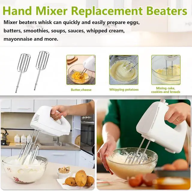 Alt view image 4 of 7 - Hand Mixer Beaters Blender Replacement with Hand Mixers Whisk for Hamilton Beach Hand Mixers 62682RZ 62692 62695V 64699 Hand Mixer Egg Beaters Electric Mixer Whisk- 3 Pack