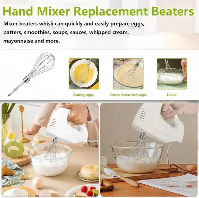 Alt view image 5 of 7 - Hand Mixer Beaters Blender Replacement with Hand Mixers Whisk for Hamilton Beach Hand Mixers 62682RZ 62692 62695V 64699 Hand Mixer Egg Beaters Electric Mixer Whisk- 3 Pack