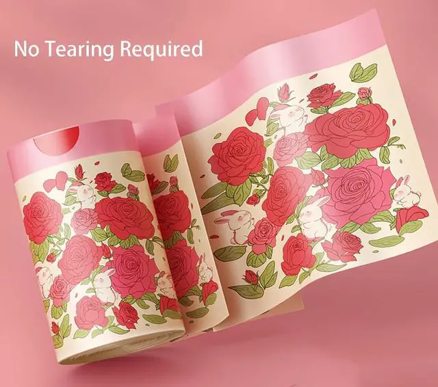 Alt view image 5 of 5 - Rose Aroma Thickened Trash Bags, 80 Counts 4 Gallon 45x50Cm Kitchen Small No Tearing Required Bags with Drawstring for Bathroom, Office, Home Garbage Bags (Rose)