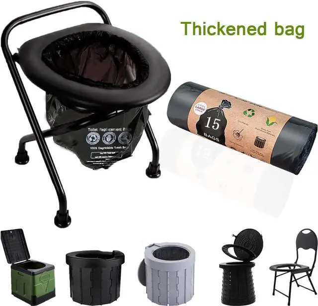 Alt view image 2 of 7 - Portable Toilet Bags, 30 Count 8 Gallon Thickened Compostable Trash Bags, 5 Gallon Bucket Liner, 30 Liter Camping Toilet Bags for Car Travel Outdoors, Long Trips, Boating.Emergency Toilet Bag for Car