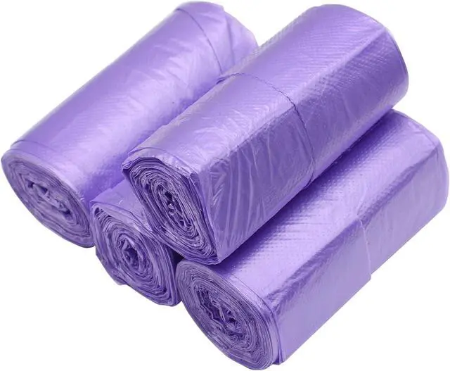 Main image of 100 Counts 4 Gallon 45x60Cm Kitchen Purple Trash Bags with Handles for Bathroom Trash Bags, Contractor Bags (100pcs Purple 45x60CM)