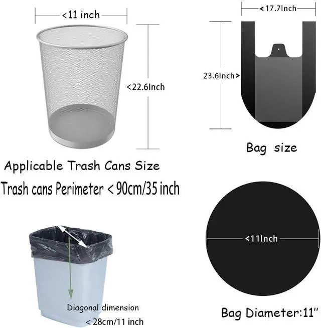 Alt view image 2 of 7 - 100 Counts 4 Gallon 45x60Cm Kitchen Purple Trash Bags with Handles for Bathroom Trash Bags, Contractor Bags (100pcs Purple 45x60CM)