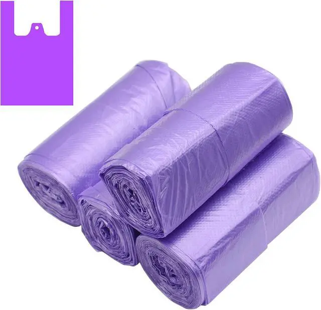 Alt view image 4 of 7 - 100 Counts 4 Gallon 45x60Cm Kitchen Purple Trash Bags with Handles for Bathroom Trash Bags, Contractor Bags (100pcs Purple 45x60CM)