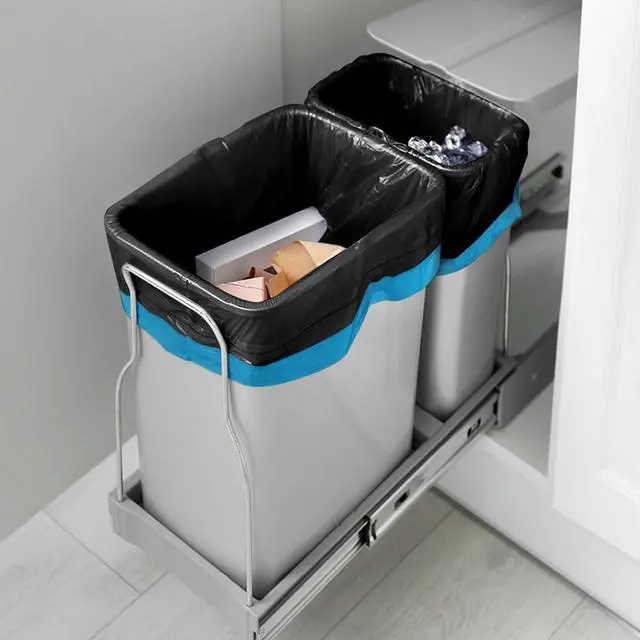Alt view image 3 of 7 - Teivio 20 Gallon 26 Counts Large Drawstring Trash Bags Strong Tall Kitchen Garbage Bags for Home/Office/Light Residential Waste/Outdoor Trash Can, LawnTrash Bin liners Black