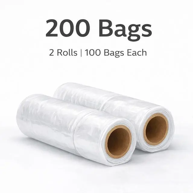 Alt view image 6 of 7 - Mini Trash Bags 1.6 Liter/0.4 Gal- 200 Count Tiny Clear Trash Can Liners for Countertop, Desktop, Makeup & Kitchen Scrap Bags | Leakproof Small Plastic Bags with Handles