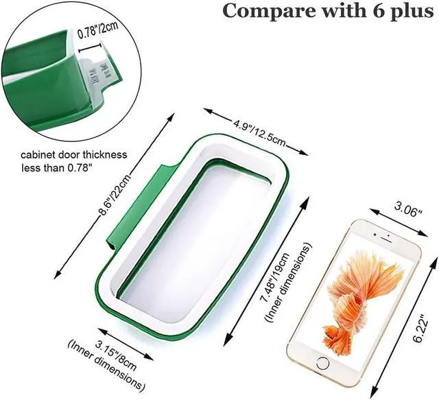 Alt view image 2 of 4 - Lunies Over the Cabinet Plastic Trash Bag Holder for Kitchen, Under Sink Trash Can, Grocery Bag Holder for RV,Bathroom, Dorm Room, Office 8.6"x 4.9"