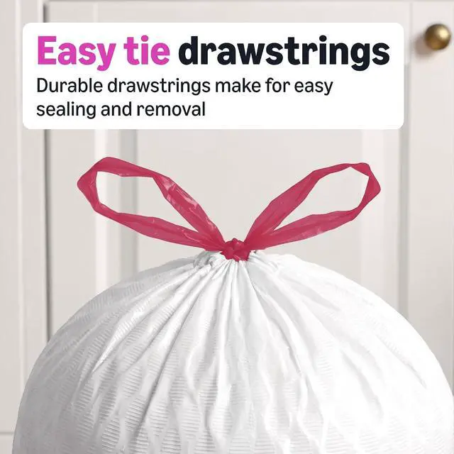 Alt view image 4 of 6 - Amazon Basics Extra Strong & Flex Tall Kitchen Drawstring Trash Bags, Tropical Island Scent, 13 Gallon, Tear Resistant with Odor Control, 40 Count