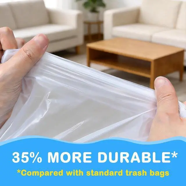 Alt view image 2 of 7 - 100Ct 4 Gallon Small Trash Bags, Blue Ocean Garbage Bags, Scented Trash Bags, Odor Resistant with Drawstring
