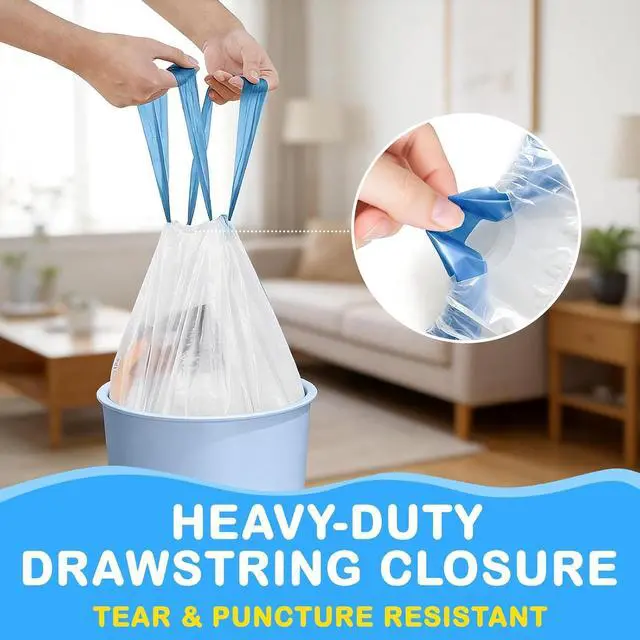 Alt view image 3 of 7 - 100Ct 4 Gallon Small Trash Bags, Blue Ocean Garbage Bags, Scented Trash Bags, Odor Resistant with Drawstring