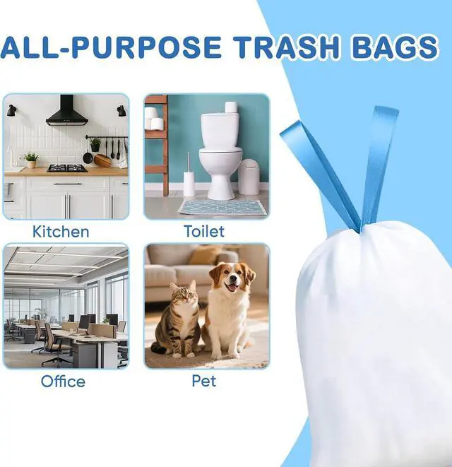 Alt view image 7 of 7 - 100Ct 4 Gallon Small Trash Bags, Blue Ocean Garbage Bags, Scented Trash Bags, Odor Resistant with Drawstring