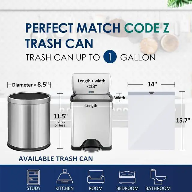 Alt view image 2 of 7 - Mini 1 Gallon White Drawstring Trash Bags,100 Count