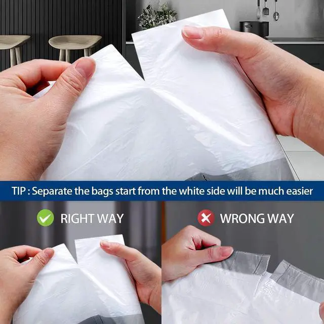 Alt view image 3 of 7 - Mini 1 Gallon White Drawstring Trash Bags,100 Count