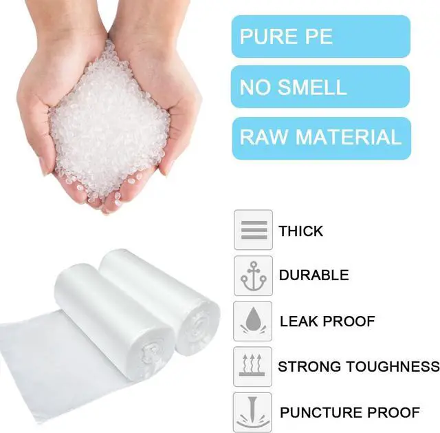Alt view image 4 of 6 - 3 Gallon Small Clear Bathroom Trash Bags, 100 Counts