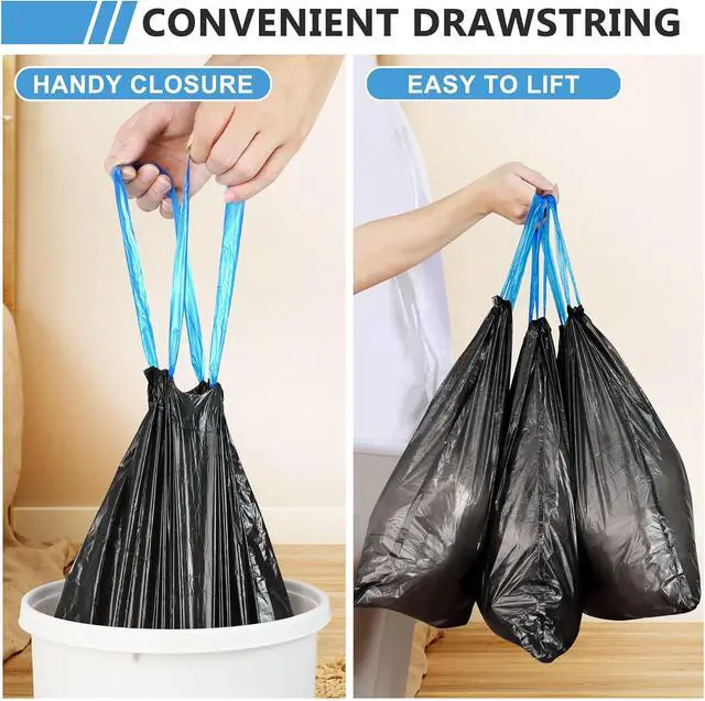 Alt view image 3 of 7 - 4 Gallon Trash Bags Drawstring, 120 Count Small Garbage Bags