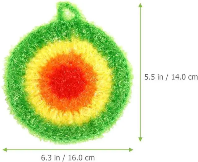 Alt view image 2 of 7 - 5Pcs Dish Sponge Cleaning Scrubber, 6.3in Round Polyester Dishwashing Swedish Sponges Cloth, Non Scratch and Odorless, Reusable Foam Cleaning Cloths, Hangable Kitchen Housework Scouring Pad