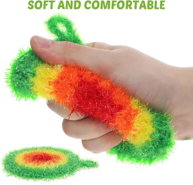 Alt view image 3 of 7 - 5Pcs Dish Sponge Cleaning Scrubber, 6.3in Round Polyester Dishwashing Swedish Sponges Cloth, Non Scratch and Odorless, Reusable Foam Cleaning Cloths, Hangable Kitchen Housework Scouring Pad