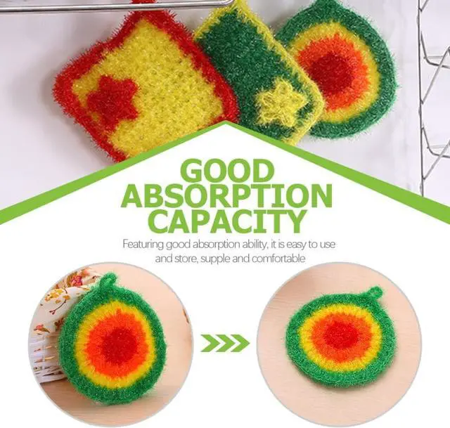 Alt view image 7 of 7 - 5Pcs Dish Sponge Cleaning Scrubber, 6.3in Round Polyester Dishwashing Swedish Sponges Cloth, Non Scratch and Odorless, Reusable Foam Cleaning Cloths, Hangable Kitchen Housework Scouring Pad