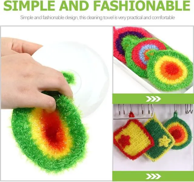Alt view image 6 of 7 - 5Pcs Dish Sponge Cleaning Scrubber, 6.3in Round Polyester Dishwashing Swedish Sponges Cloth, Non Scratch and Odorless, Reusable Foam Cleaning Cloths, Hangable Kitchen Housework Scouring Pad