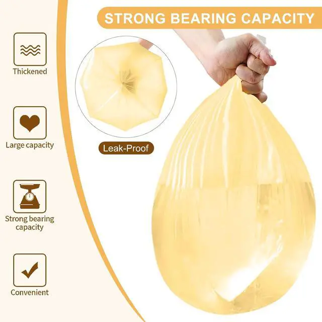 Alt view image 2 of 6 - Strengthened 2.6 Gallon Small Trash Bags, 5 Rolls 100 Count, Golden
