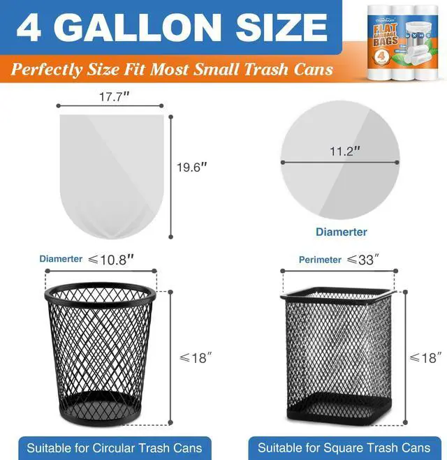Alt view image 2 of 6 - Small Trash Bags 4 Gallon 105 Count Small Garbage Bags for Bedroom