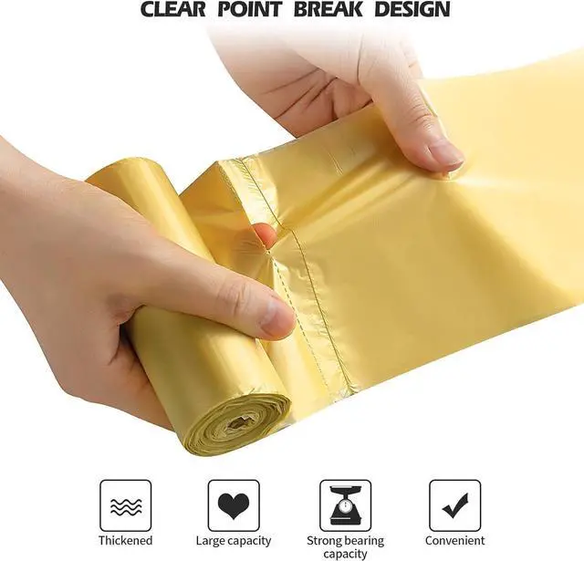 Alt view image 3 of 7 - 4 Gallon/60pcs Small Garbage Bags,Small Trash Bags,Gold