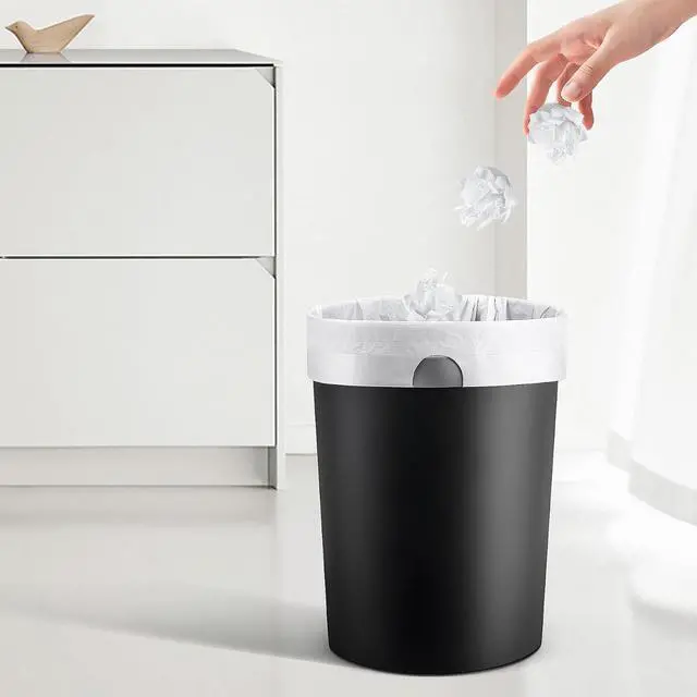 Alt view image 2 of 6 - Drawstring 4 Gallon Trash Bags, Pre-Cut Strong Wastebasket Bin Liners, White Garbage Bags for Home, Office, Bathroom (Code D, 60 Count)