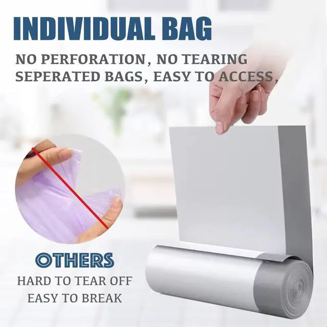 Alt view image 3 of 7 - Small Trash Bags 4 Gallon - Drawstring 4 Gallon Trash Bag, Individual Unscented Small Garbage Bags, White 4 Gal Trash Can Liners Bathroom Trash Bags, 57 Count
