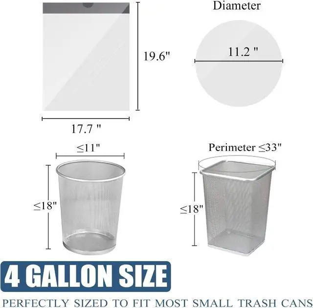 Alt view image 5 of 7 - Small Trash Bags 4 Gallon - Drawstring 4 Gallon Trash Bag, Individual Unscented Small Garbage Bags, White 4 Gal Trash Can Liners Bathroom Trash Bags, 57 Count