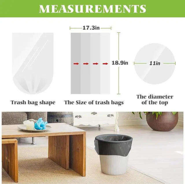 Alt view image 2 of 7 - Teivio Small Black Trash Bags 2.6 Gallon 320 Count Waste Garbage Bags