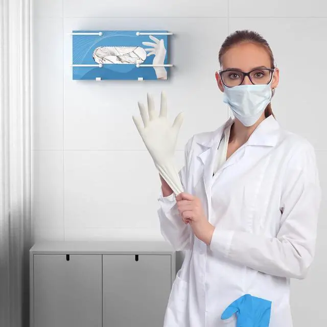 Alt view image 7 of 7 - Glove Box Dispenser Wall Mount, Metal Tissue Holder, White