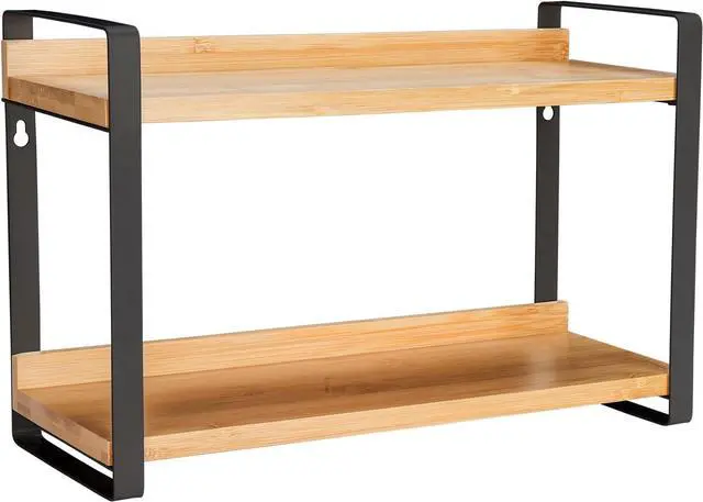 Main image of Spice Rack,Seasoning Organizer,Spices Rack Organizer,2-Tier Organizer Shelf for Kitchen Counter, Pantry, Bathroom, Vanity & More(Black)