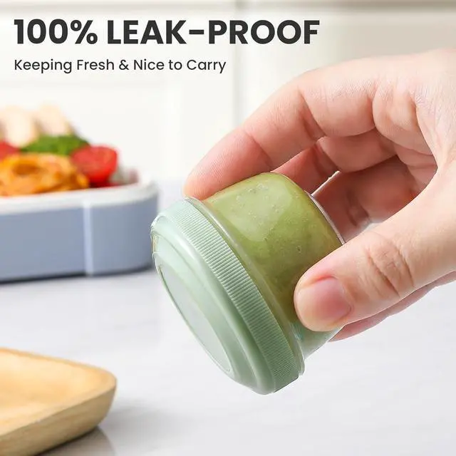 Alt view image 4 of 7 - VITEVER 8 Pack 2 oz Salad Dressing Container to Go, Small Condiment Containers with Lids for Lunch Bento Box, Reusable Plastic Snack Jars, Deli Containers, Colorful Sauce Cups, Dishwasher Safe