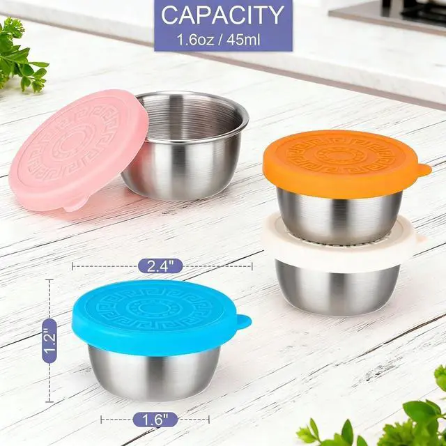 Alt view image 2 of 7 - 10Pack 1.6 Oz Salad Dressing Containers To Go, Sauce Container with Lids