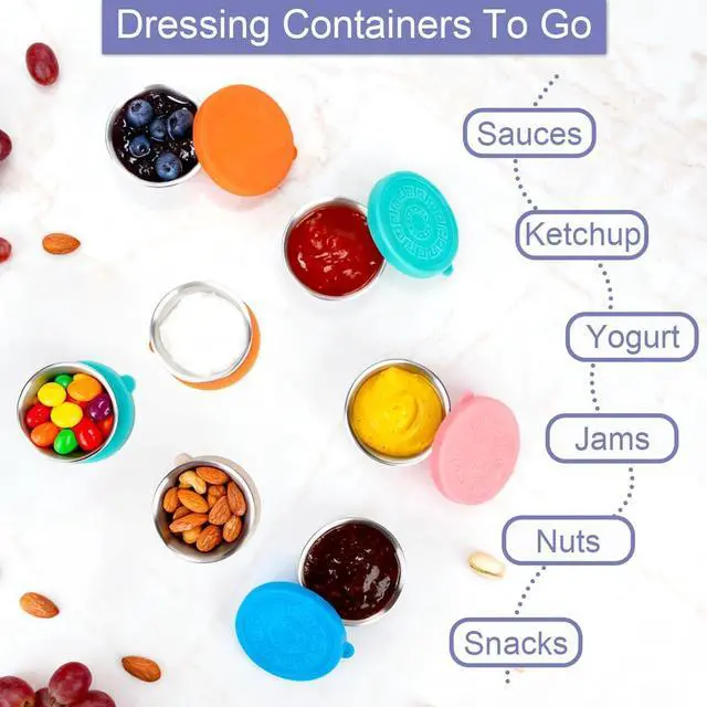 Alt view image 6 of 7 - 10Pack 1.6 Oz Salad Dressing Containers To Go, Sauce Container with Lids