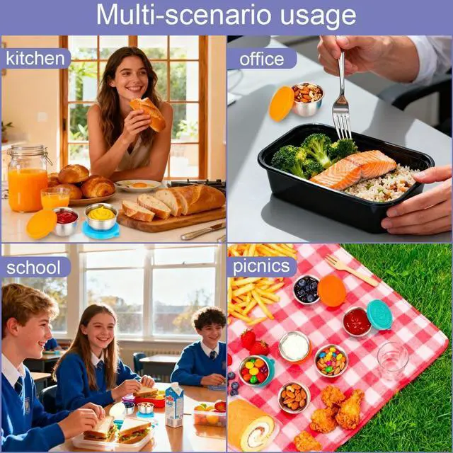 Alt view image 7 of 7 - 10Pack 1.6 Oz Salad Dressing Containers To Go, Sauce Container with Lids