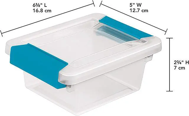 Alt view image 2 of 4 - STERILITE Mini Clip Box Clear Base & Lid Aquarium Blue Latches