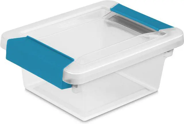 Main image of STERILITE Mini Clip Box Clear Base & Lid Aquarium Blue Latches