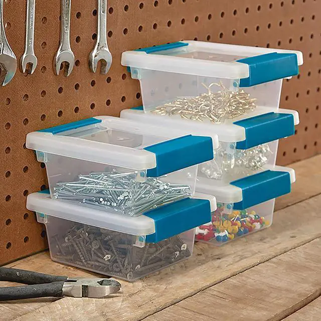 Alt view image 3 of 4 - STERILITE Mini Clip Box Clear Base & Lid Aquarium Blue Latches