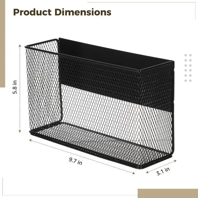 Alt view image 3 of 7 - Magnetic Fridge Shelf,10x6x3in Magnetic Fridge Baskets Shelf Bins Organizer Holder Storage Rack Containers Spice Racks for Kitchen Fridge School Whiteboard Locker