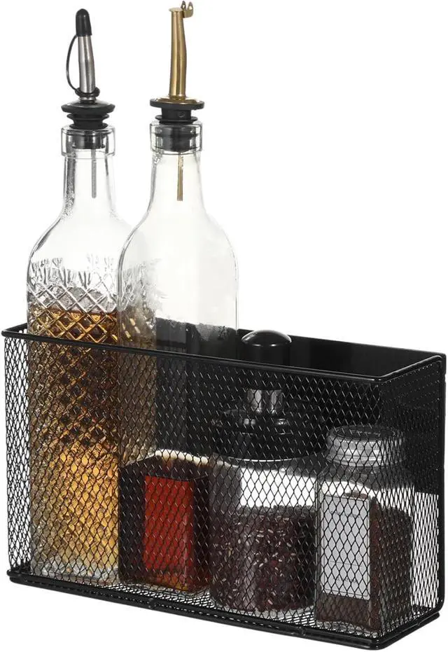 Alt view image 7 of 7 - Magnetic Fridge Shelf,10x6x3in Magnetic Fridge Baskets Shelf Bins Organizer Holder Storage Rack Containers Spice Racks for Kitchen Fridge School Whiteboard Locker