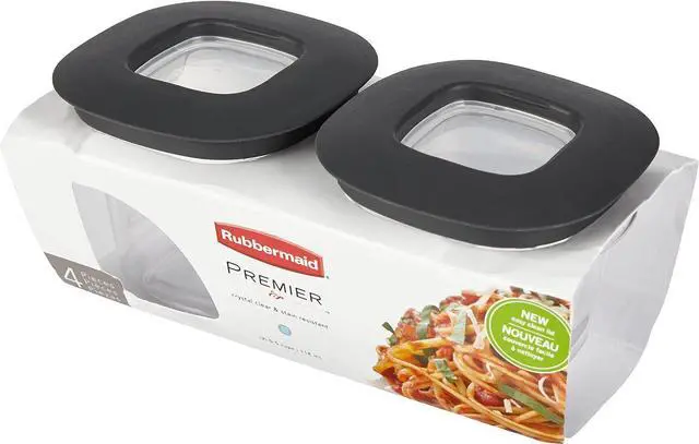 Alt view image 6 of 6 - Rubbermaid Premier Easy Find Lids Food Storage Containers, 0.5 Cup, Gray, 2 Count