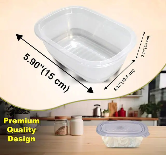 Alt view image 2 of 7 - Neez 5 Pack 17oz Plastic Food Storage Containers with Lids (2 Cups) - Small Freezer Storage Containers- Ideal For Snacks & Meal Prep - BPA Free, Reusable, Microwavable & Dishwasher Safe