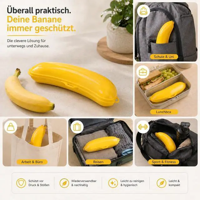 Alt view image 4 of 7 - Banana Keeper Guard, Reusable Outdoor Travel Case, Banana Protector, Kitchen Gadgets BPA-FREE Storage Pod, Storage Box for Picnic Camping, Keep Fresh