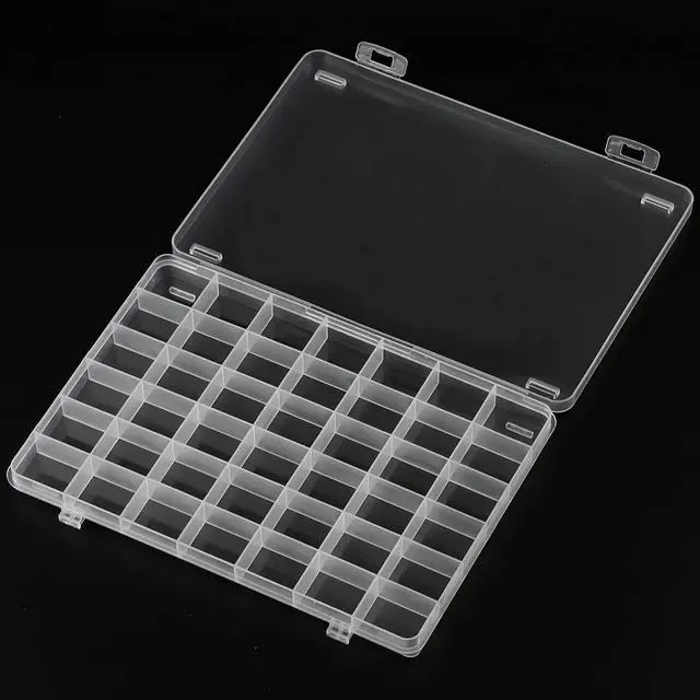 Main image of SUTOKAKA 42 Grids Clear Plastic Jewelry Organizer Box